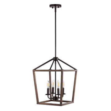 Oria 10" Iron Farmhouse Industrial Lantern LED Pendant - JONATHAN Y